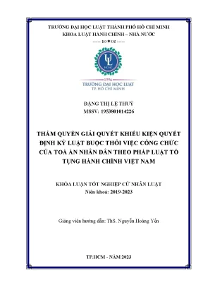Thẩm Quyền Giải Quyết Khiếu Kiện Quyết Định Kỷ Luật Buộc