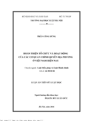 Cải Cách Tổ Chức và Hoạt Động Của Các Cơ Quan Chính