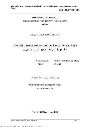 Khám Phá Hoạt Động Các Quỹ Đầu Tư Tại Việt Nam: Thực