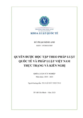 Quyền Học Tập Theo Pháp Luật Quốc Tế và Việt Nam: Thực