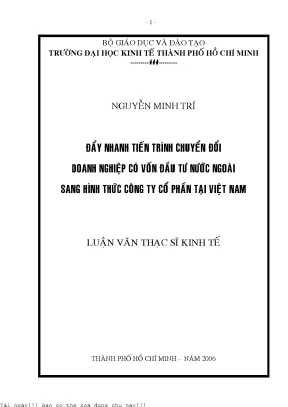 Chuyển Đổi Doanh Nghiệp Có Vốn Đầu Tư Nước Ngoài Tại
