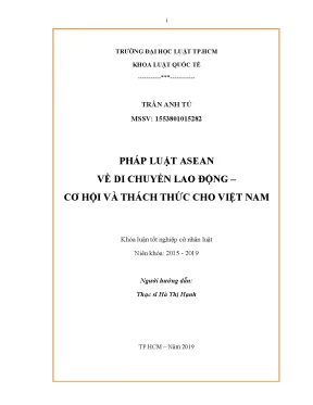 Pháp Luật ASEAN Về Di Chuyển Lao Động: Cơ Hội Và Thách