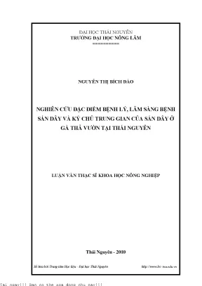 Nghiên cứu bệnh sán dây ở gà thả vườn tại Thái Nguyên