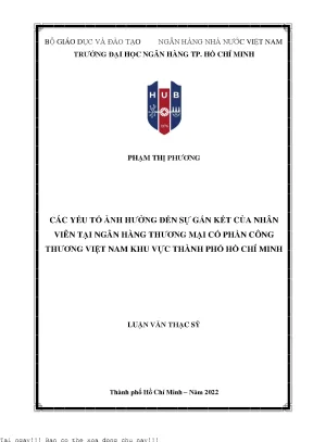 Các Yếu Tố Ảnh Hưởng Đến Sự Gắn Kết Nhân Viên Tại VietinBank