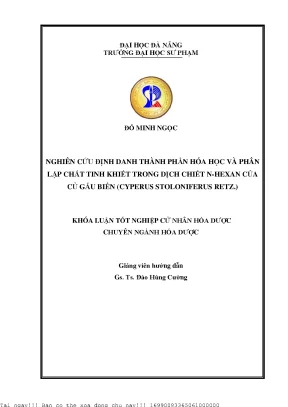 Nghiên Cứu Thành Phần Hóa Học và Phân Lập Chất Tinh 