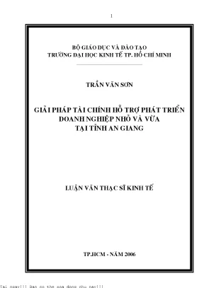 Phát Triển Doanh Nghiệp Nhỏ và Vừa Tại Tỉnh An Giang