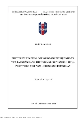 Phát Triển Tín Dụng Cho Doanh Nghiệp Nhỏ Và Vừa Tại BIDV