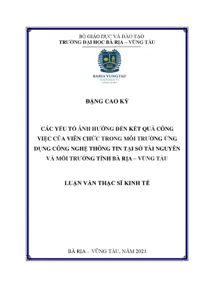 Các Yếu Tố Ảnh Hưởng Đến Kết Quả Công Việc Của Viên Chức