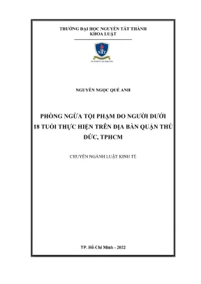 Phòng Ngừa Tội Phạm Do Người Dưới 18 Tuổi Tại Quận Thủ