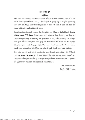 Nghiên Cứu Về Hệ Số Beta Trong Lượng Hoá Rủi Ro Biến 
