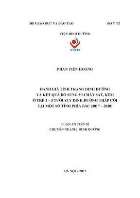 Đánh Giá Tình Trạng Dinh Dưỡng Và Kết Quả Bổ Sung Vi 