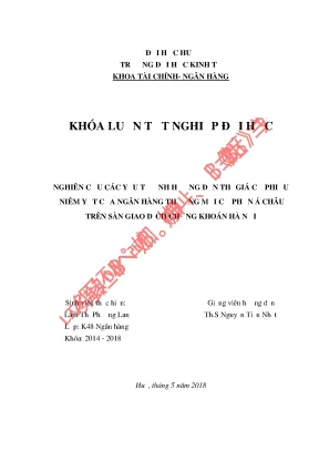 Nghiên Cứu Các Yếu Tố Ảnh Hưởng Đến Thị Giá Cổ Phiếu