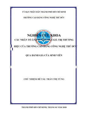 Nghiên Cứu Các Nhân Tố Ảnh Hưởng Đến Giá Trị Thương Hiệu 