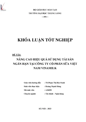Nâng Cao Hiệu Quả Sử Dụng Tài Sản Ngắn Hạn Tại Vinamilk