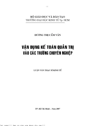 Vai Trò Của Kế Toán Quản Trị Trong Các Trường Chuyên Nghiệp