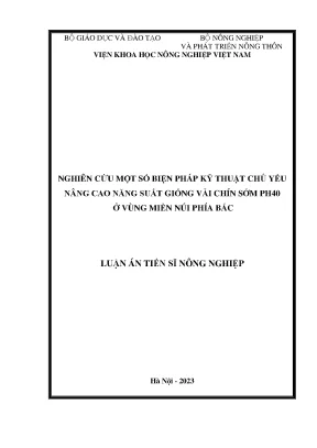 Nâng Cao Năng Suất Giống Vải Chín Sớm PH40 Ở Vùng Miền