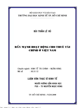 Đẩy Mạnh Hoạt Động Cho Thuê Tài Chính Tại Việt Nam