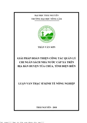 Giải Pháp Tối Ưu Quản Lý Chi Ngân Sách Nhà Nước Cấp Xã