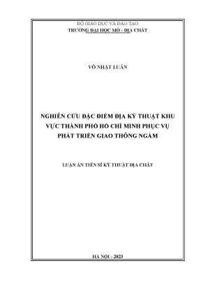 Nghiên Cứu Đặc Điểm Địa Kỹ Thuật Thành Phố Hồ Chí Minh 
