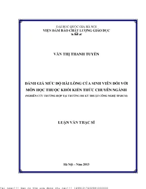 Đánh Giá Mức Độ Hài Lòng Của Sinh Viên Đối Với Môn Học