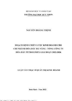 Chiến Lược Kinh Doanh Cho Chi Nhánh Hóa Dầu Đà Nẵng Giai