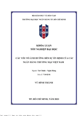 Các Yếu Tố Ảnh Hưởng Đến Sự Ổn Định Của Ngân Hàng Thương