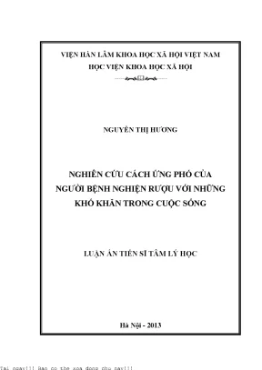 Nghiên Cứu Cách Ứng Phó Của Người Bệnh Nghiện Rượu Với