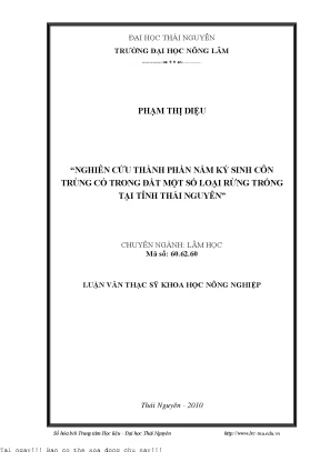 Nghiên Cứu Nấm Ký Sinh Côn Trùng Trong Đất Rừng Trồng
