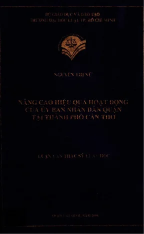 Nâng Cao Hiệu Quả Hoạt Động Của Ủy Ban Nhân Dân Quận Tại