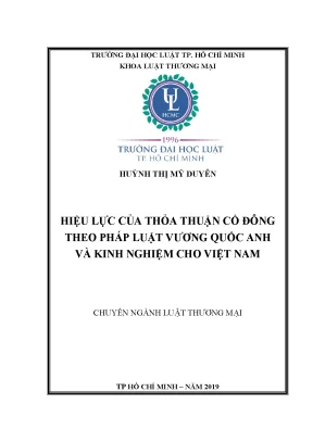 Hiệu Lực Thỏa Thuận Cổ Đông Theo Pháp Luật Vương Quốc