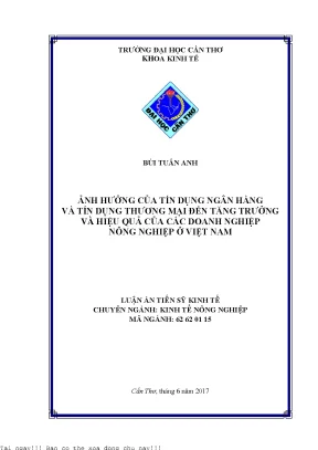 Tín Dụng Ngân Hàng và Tín Dụng Thương Mại: Ảnh Hưởng Đến