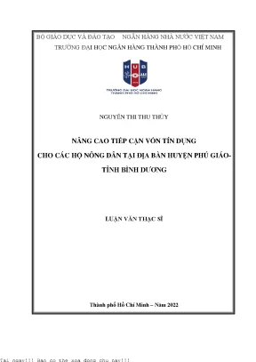 Nâng Cao Tiếp Cận Vốn Tín Dụng Cho Hộ Nông Dân Tại Huyện