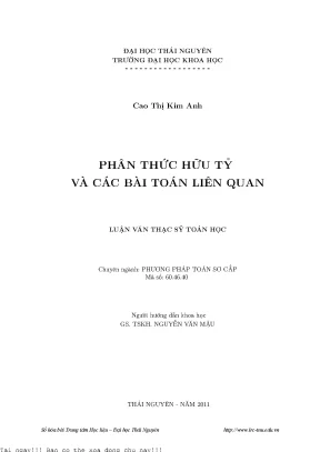 Phân Thức Hữu Tỷ: Khái Niệm và Bài Toán Liên Quan