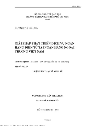 Phát Triển Dịch Vụ Ngân Hàng Điện Tử Tại Ngân Hàng Ngoại