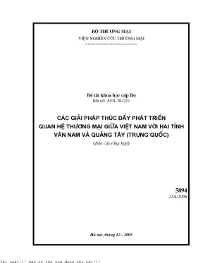 Phát Triển Quan Hệ Thương Mại Giữa Việt Nam và Quảng