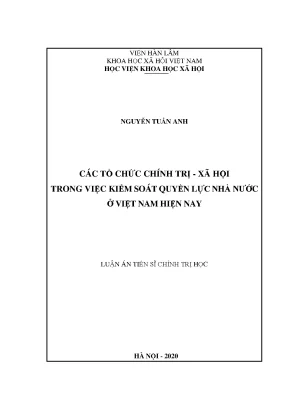 Kiểm Soát Quyền Lực Nhà Nước Ở Việt Nam: Vai Trò Của Các