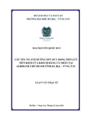 Các Yếu Tố Ảnh Hưởng Đến Huy Động Tiền Gửi Tiết Kiệm Tại