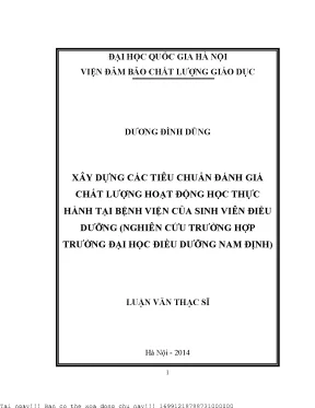 Tiêu Chuẩn Đánh Giá Chất Lượng Hoạt Động Học Thực Hành
