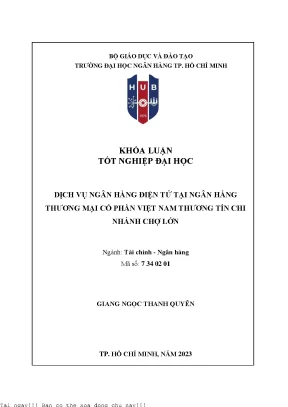 Dịch Vụ Ngân Hàng Điện Tử Tại Ngân Hàng Thương Mại Cổ