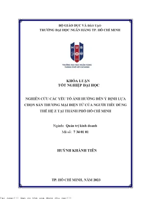 Nghiên Cứu Các Yếu Tố Ảnh Hưởng Đến Quyết Định Lựa Chọn
