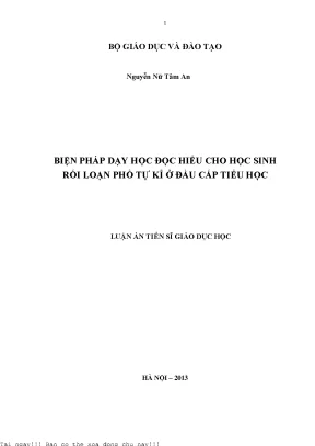 Biện Pháp Dạy Học Đọc Hiểu Cho Học Sinh Rối Loạn Phổ Tự