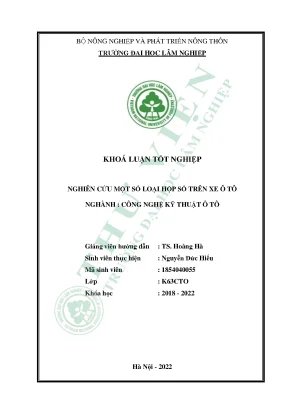 Nghiên Cứu Hộp Số Trên Xe Ô Tô: Công Nghệ Kỹ Thuật Ô Tô