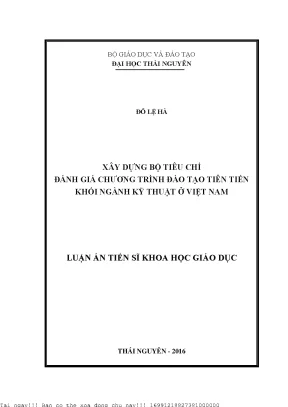 Xây Dựng Bộ Tiêu Chí Đánh Giá Chương Trình Đào Tạo Tiên 