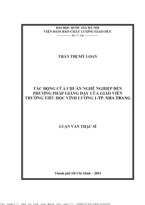 Tác Động Của Chuẩn Nghề Nghiệp Đến Phương Pháp Giảng Dạy