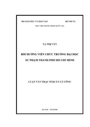 Bồi Dưỡng Viên Chức Tại Trường Đại Học Sư Phạm Thành Phố