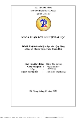 Phát Triển Du Lịch Dựa Vào Cộng Đồng Tại Làng Cổ Phước