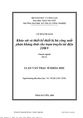 Thiết Kế Thiết Bị Bù Công Suất Phản Kháng Tĩnh Cho Trạm