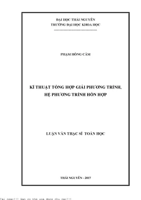 Kỹ Thuật Tổng Hợp Giải Phương Trình và Hệ Phương Trình