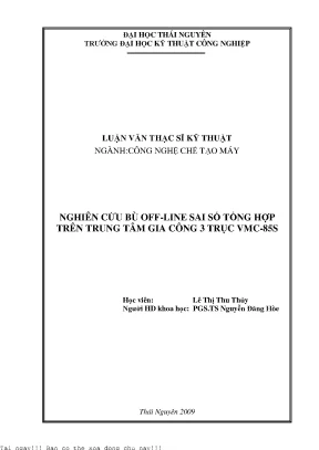 Nghiên Cứu Bù Sai Số Tổng Hợp Trên Trung Tâm Gia Công 3