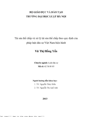 Tài sản thế chấp và quy trình xử lý theo pháp luật dân